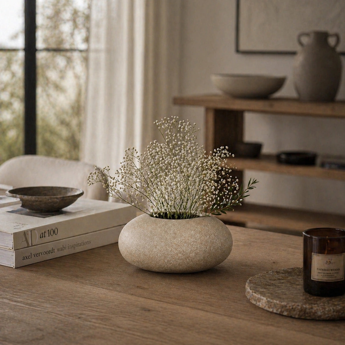 Vase Rond Céramique - style bas, Moderne & Naturel, Zenya