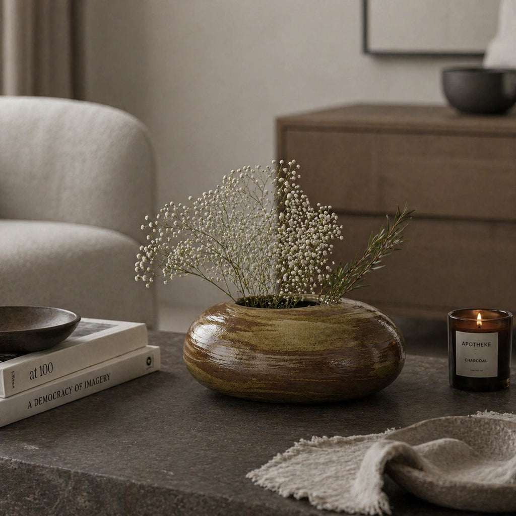 Vase Rond Céramique - style bas, Moderne & Naturel, Zenya