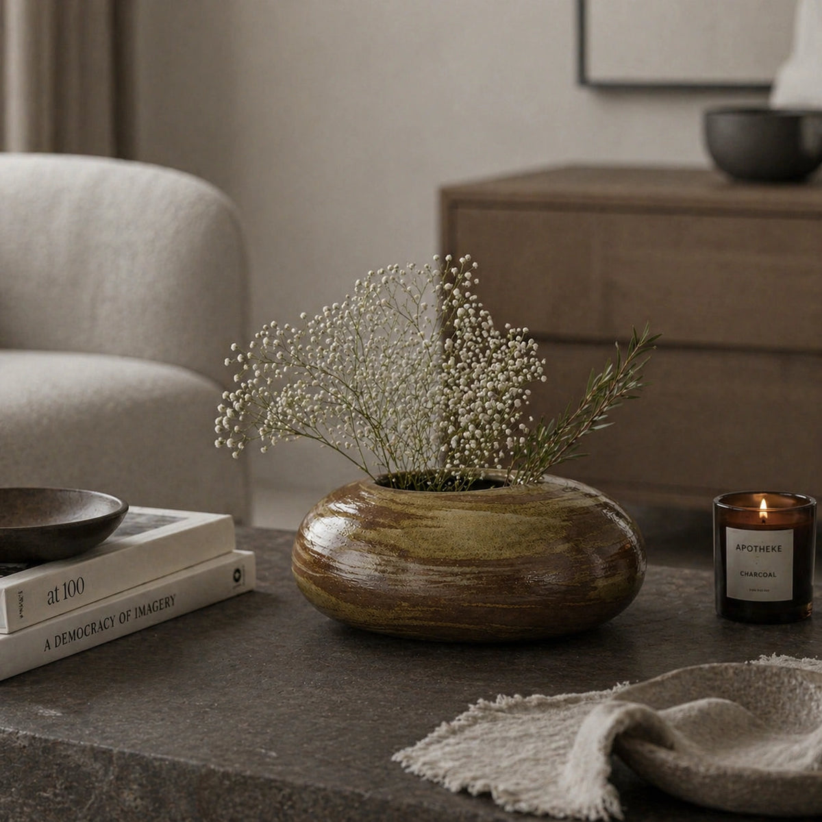 Vase Rond Céramique - style bas, Moderne & Naturel, Zenya