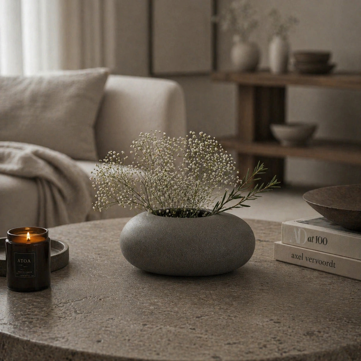 Vase Rond Céramique - style bas, Moderne & Naturel, Zenya