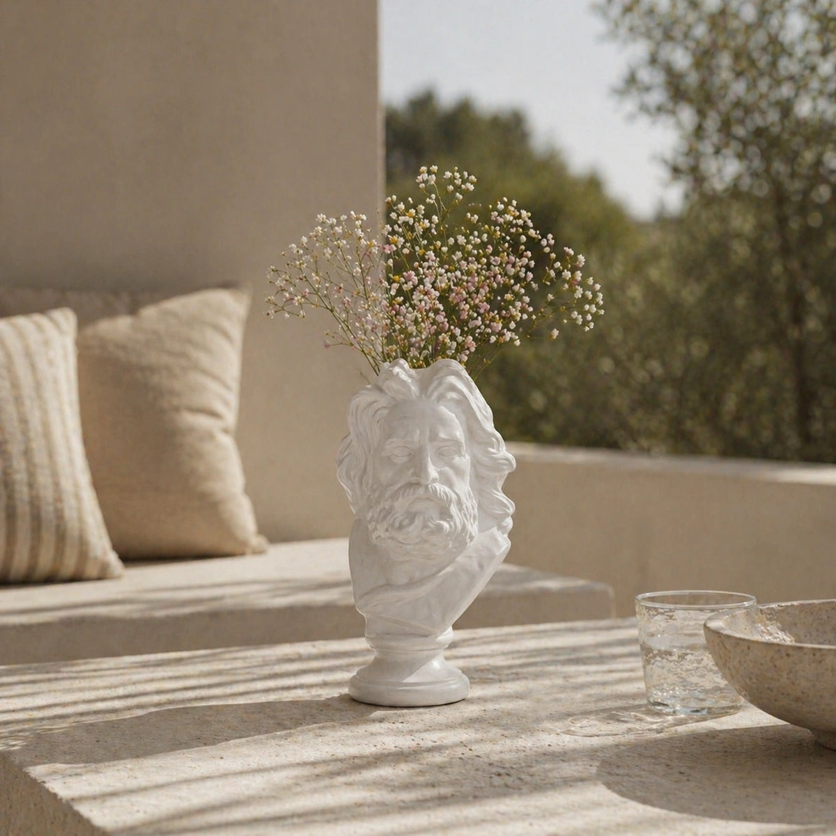 Vase grec blanc - Zeus
