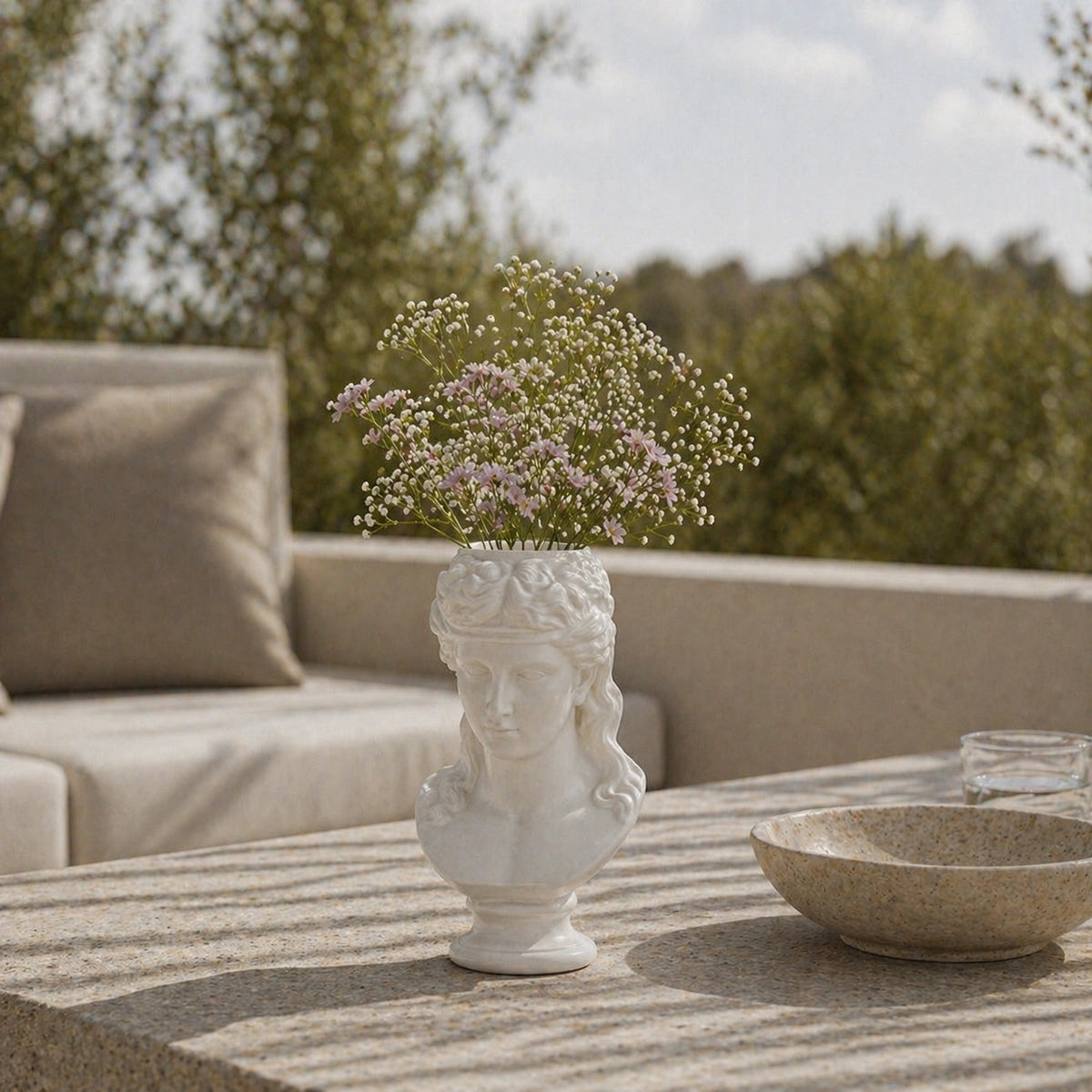 Vase grecs blanc - Athéna