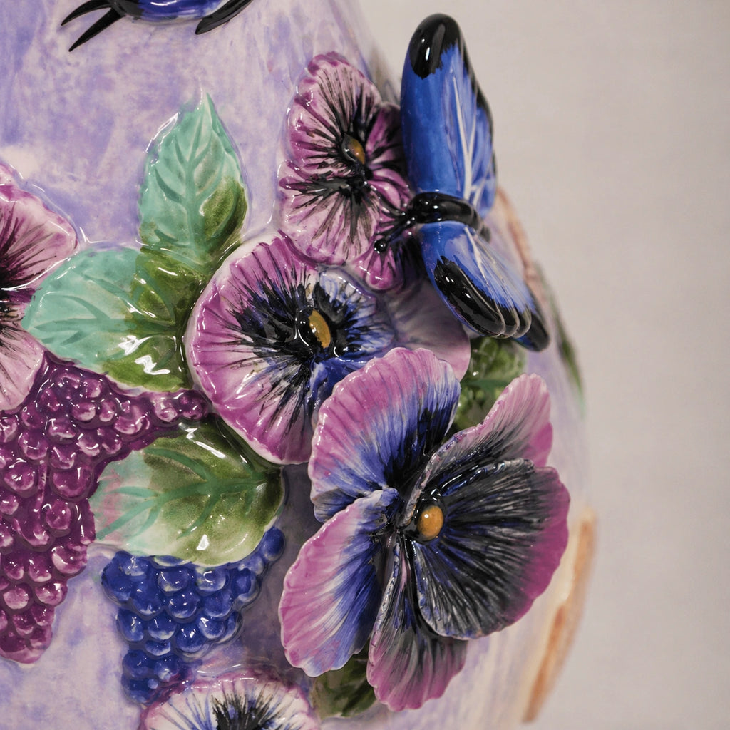 Vase en céramique coloré - anses doré, style Versailles, Rosalia