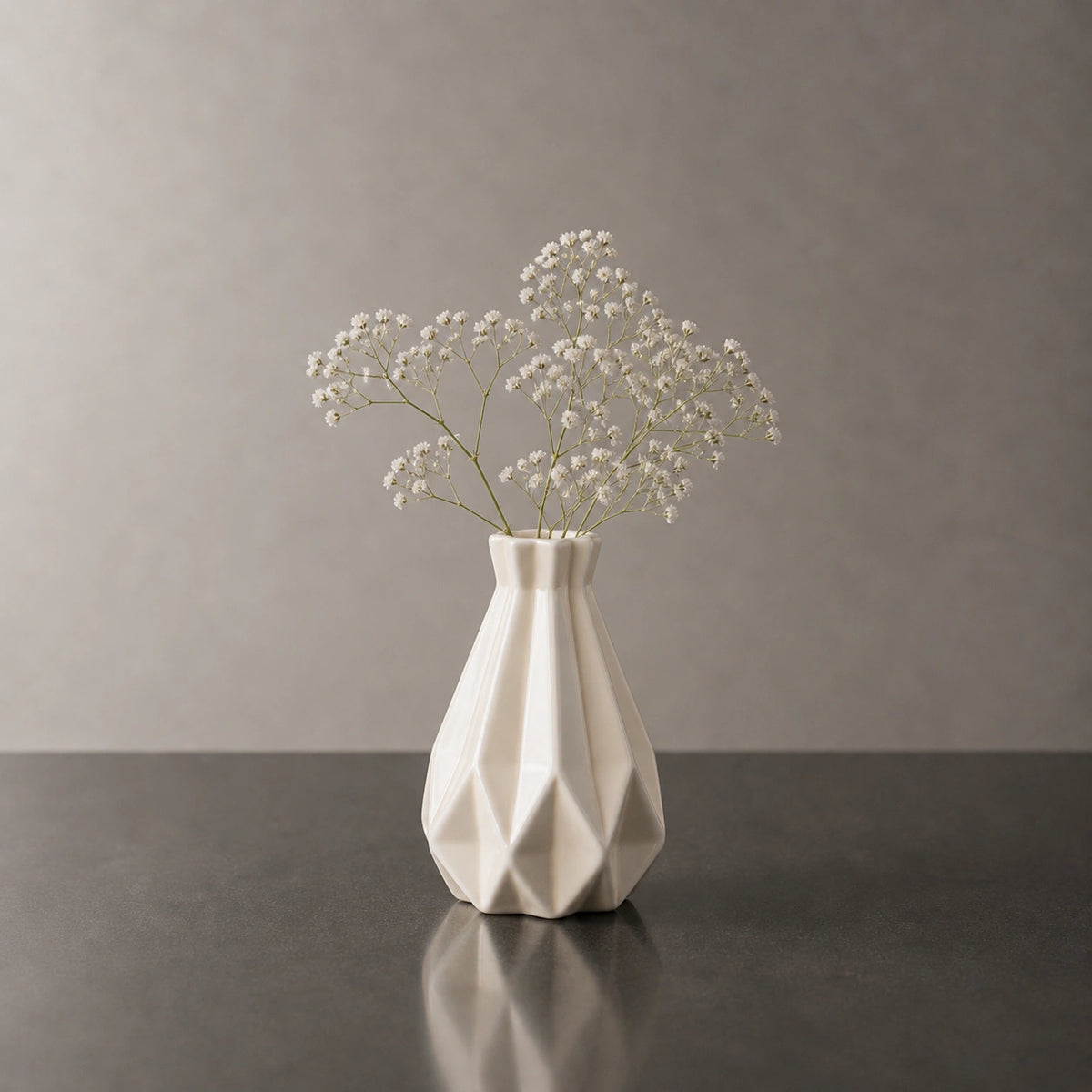 Vase plastique rond blanc - Zanha