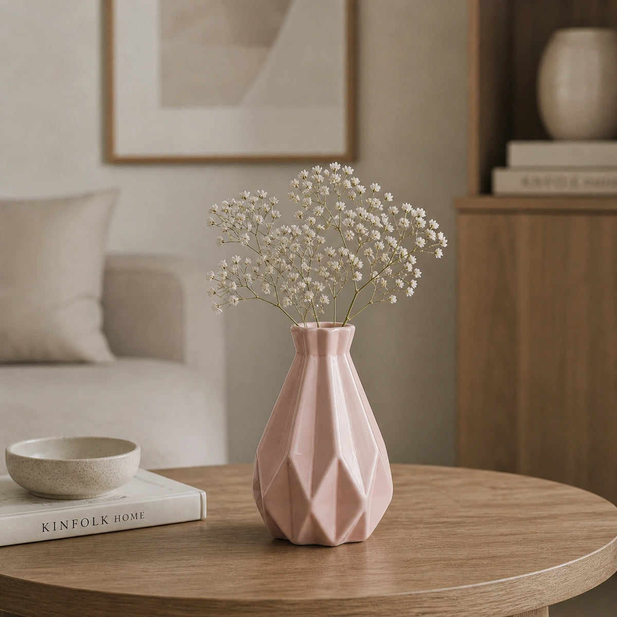 Vase plastique rond blanc - Zanha