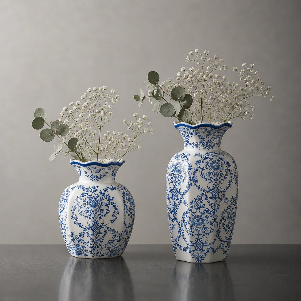 vase en Porcelaine - Style chinois bleu et blanc, Impérial
