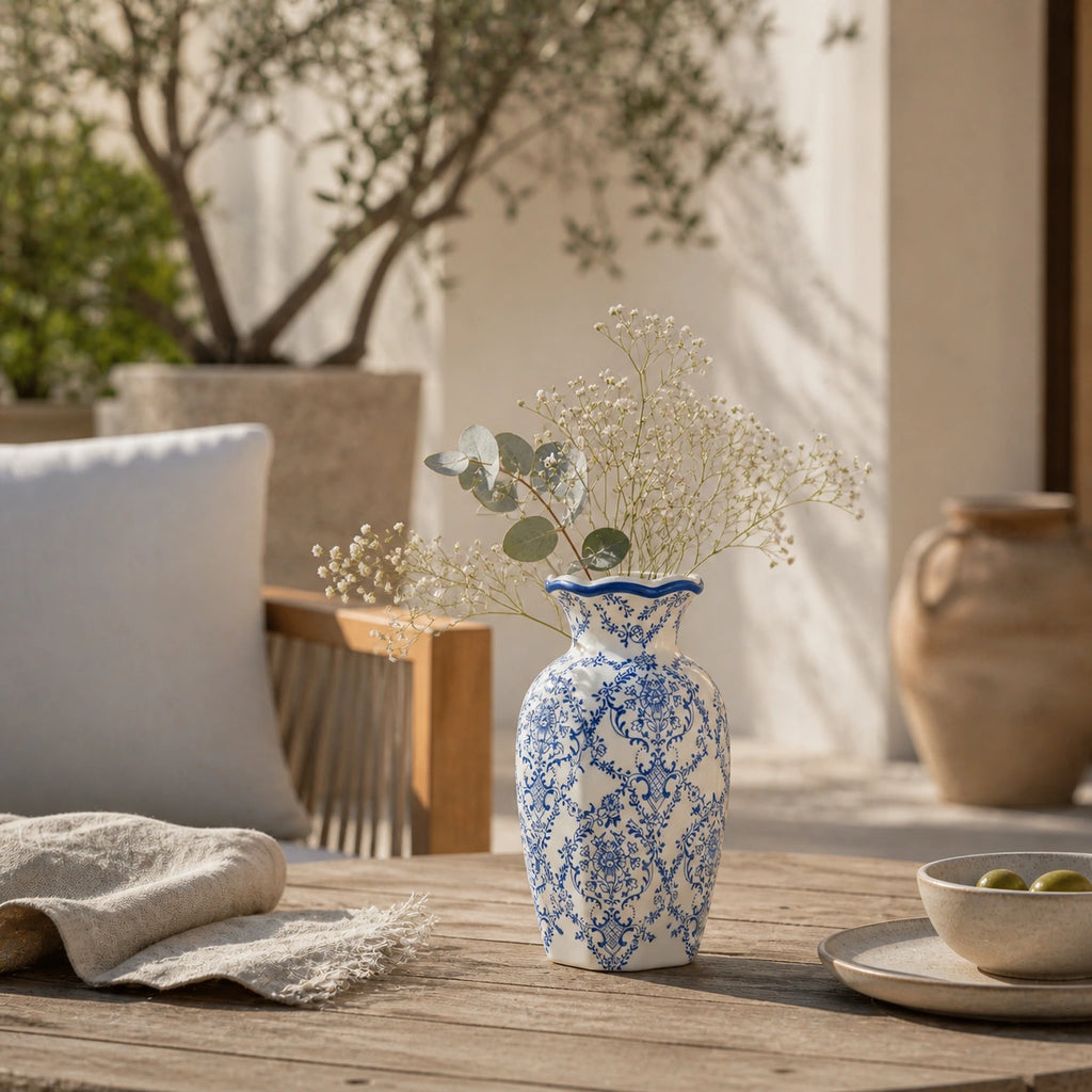 vase en Porcelaine - Style chinois bleu et blanc, Impérial