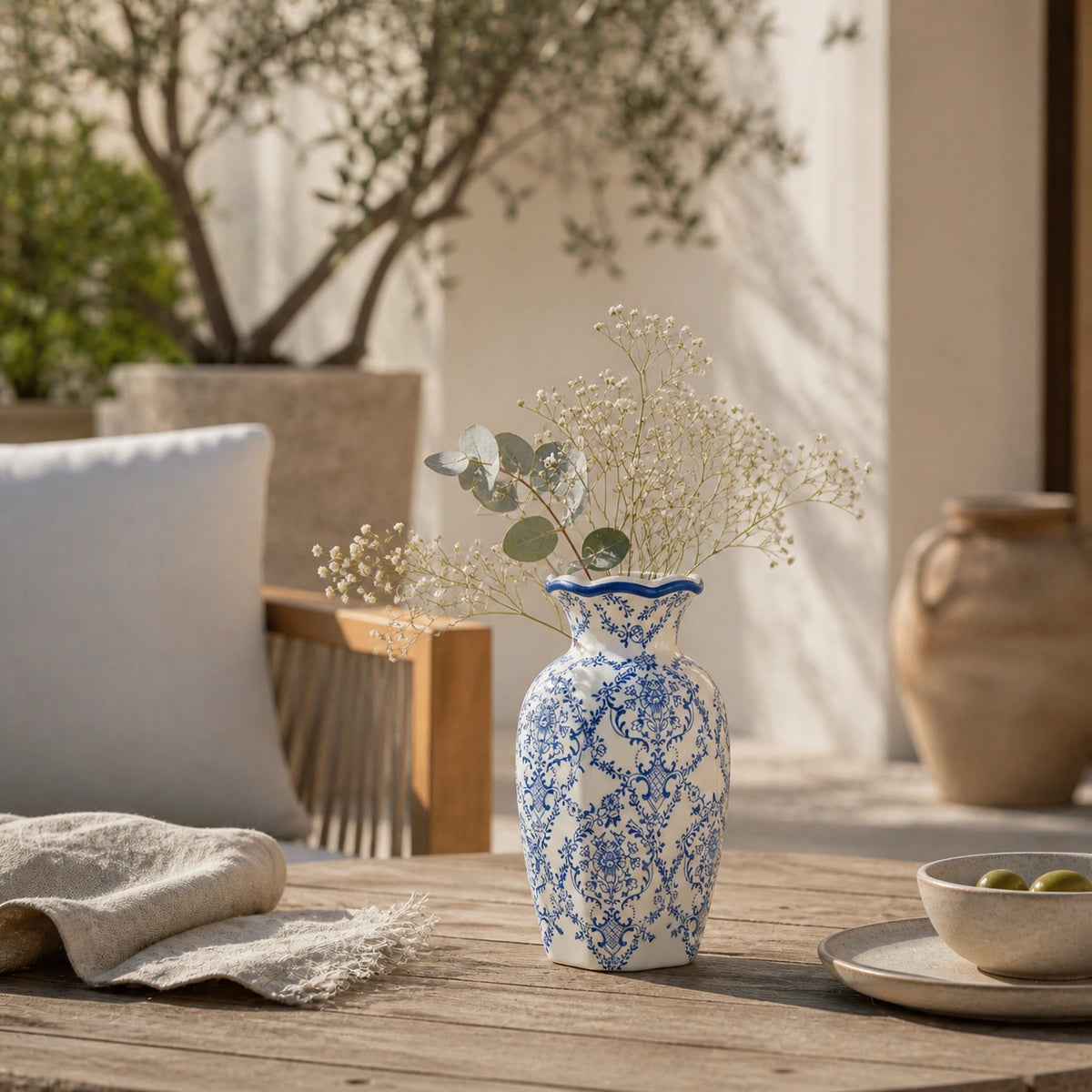vase en Porcelaine - Style chinois bleu et blanc, Impérial