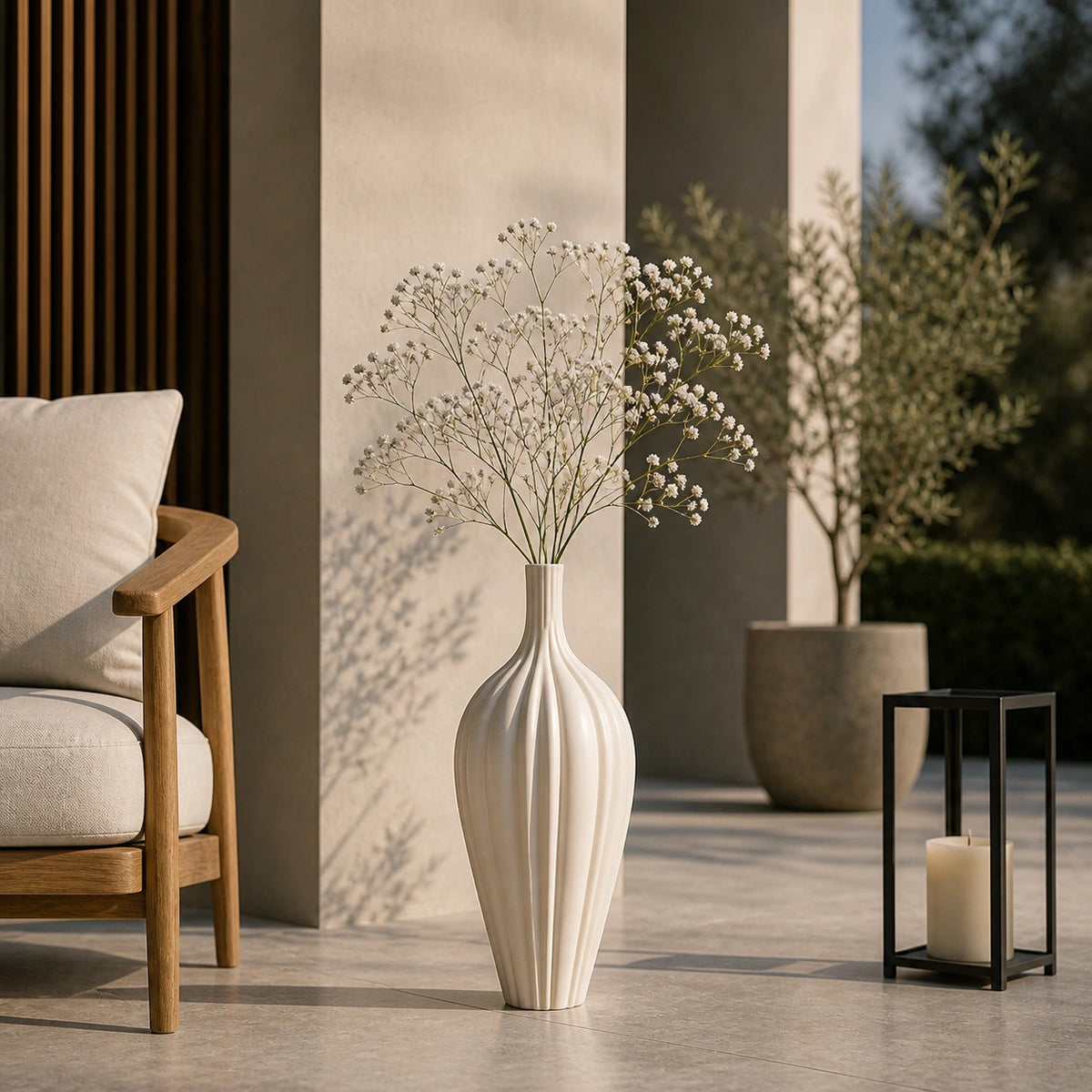 Grand Vase céramique Blanc - Long, Muggy