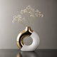Vase en céramique - design Blanc et Or, Louna