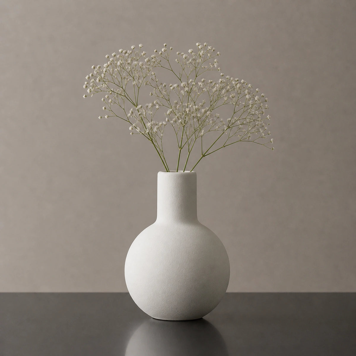Petit vase en céramique rond - design, blanc, Morini
