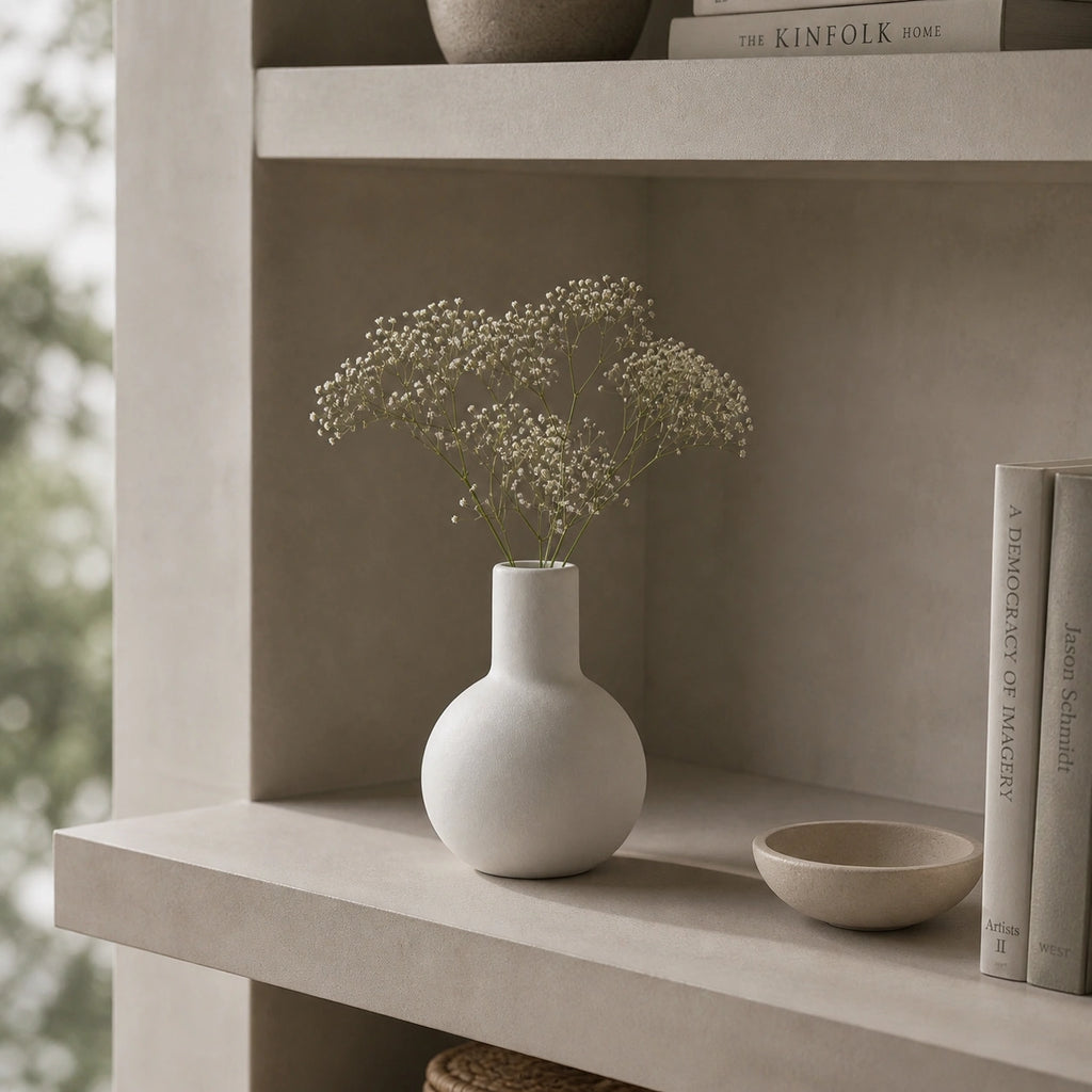 Petit vase en céramique rond - design, blanc, Morini