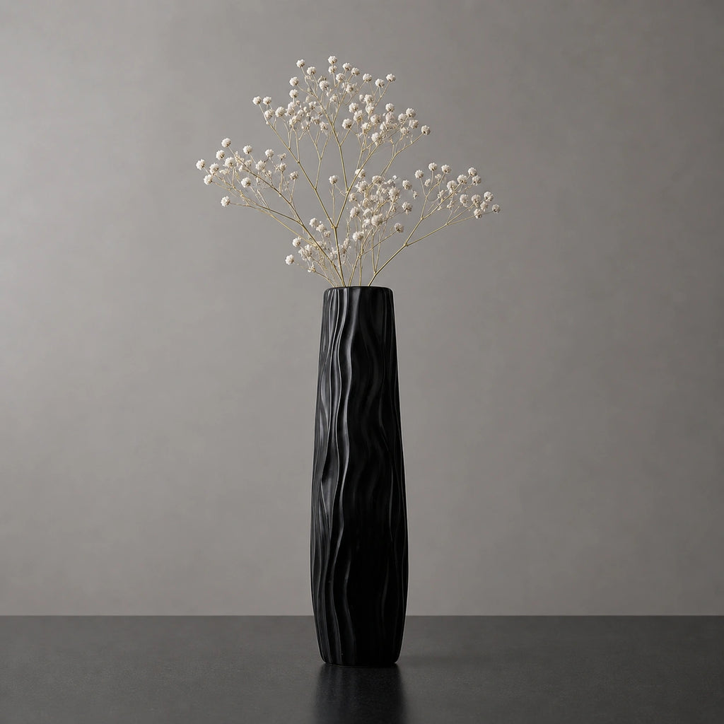 Grand vase en plastique noir - Élegant, Terra