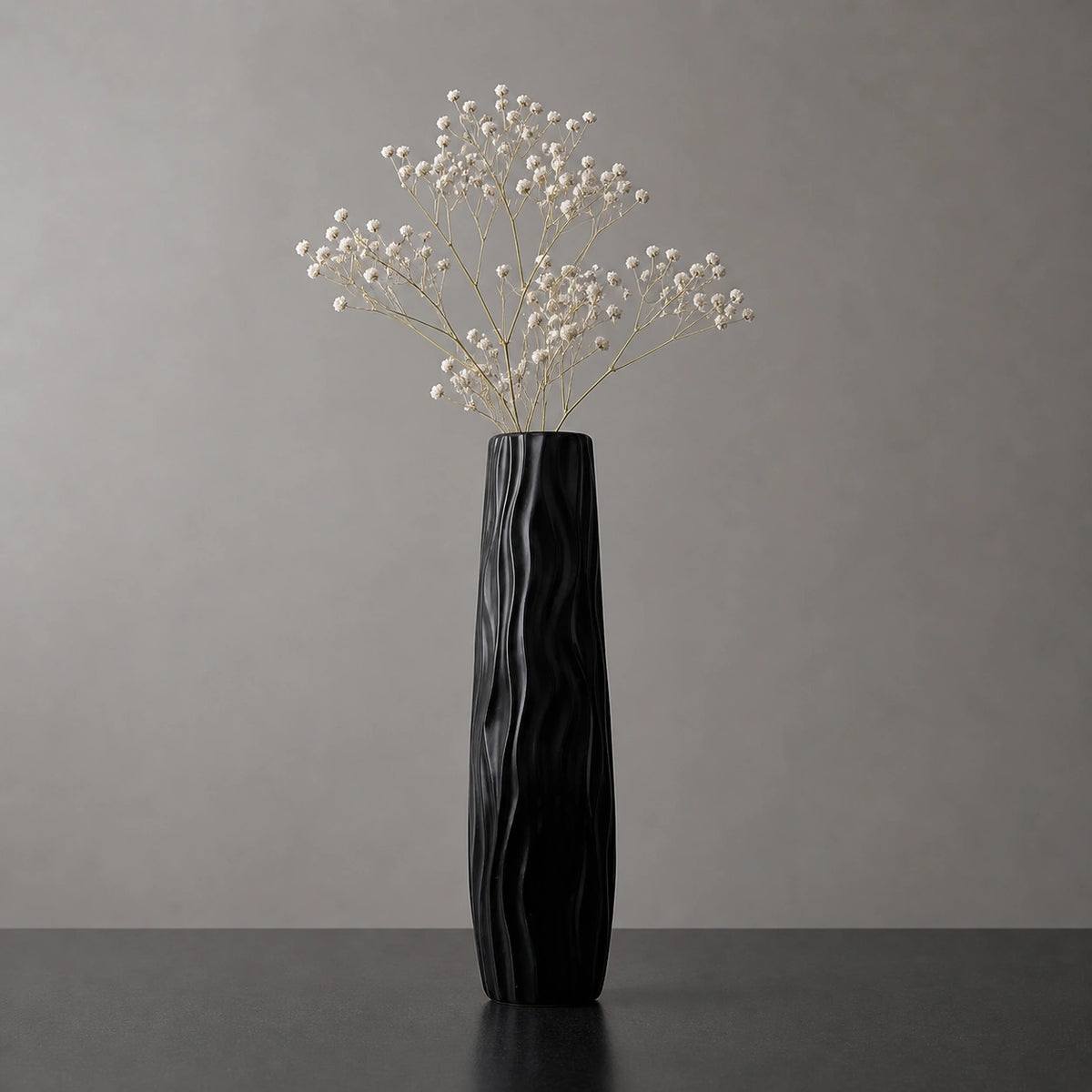 Grand vase en plastique noir - Élegant, Terra