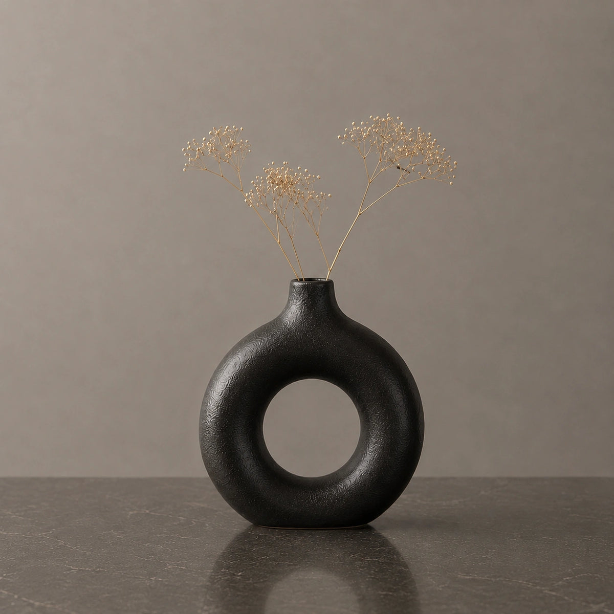Petit vase en céramique Noir - 3 pièces moderne, Soren