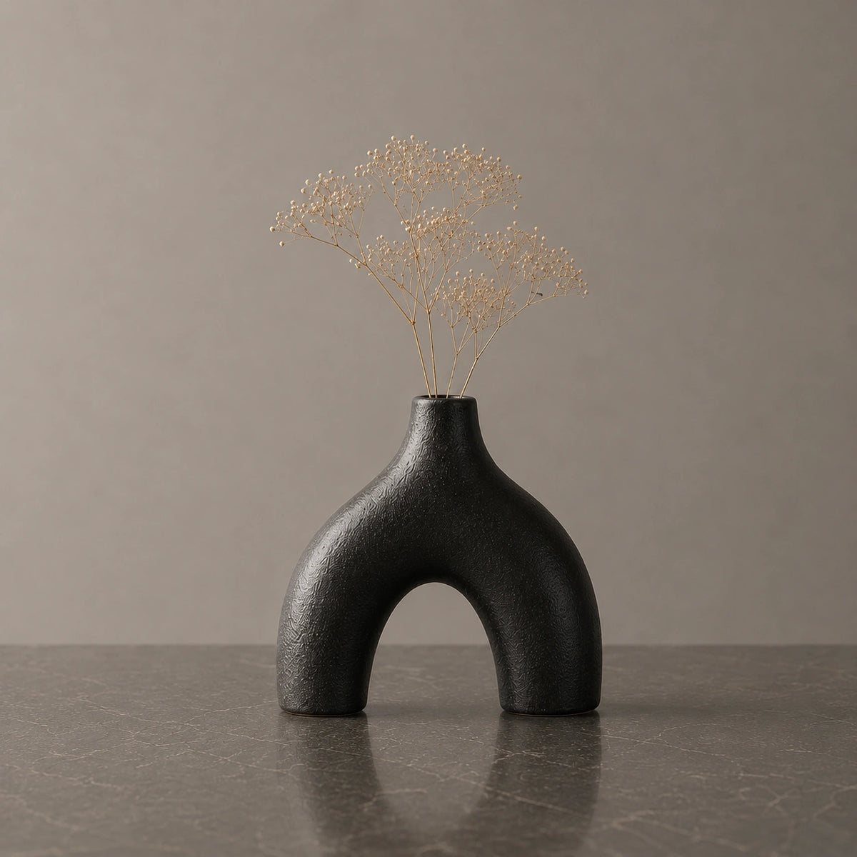Petit vase en céramique Noir - 3 pièces moderne, Soren