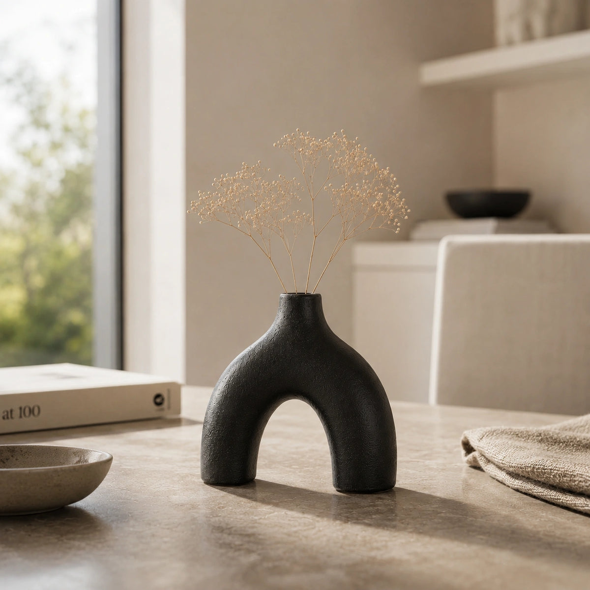 Petit vase en céramique Noir - 3 pièces moderne, Soren