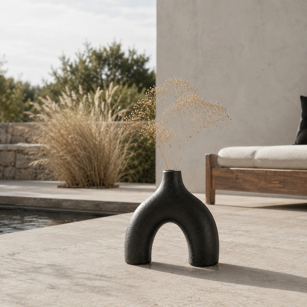 Petit vase en céramique Noir - 3 pièces moderne, Soren
