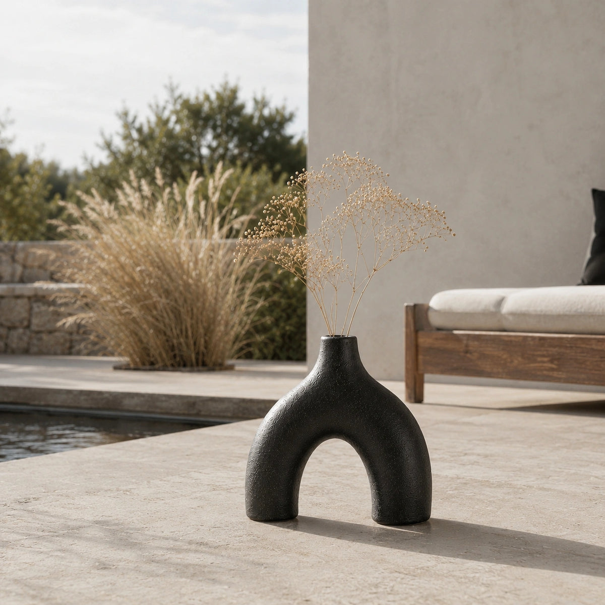 Petit vase en céramique Noir - 3 pièces moderne, Soren
