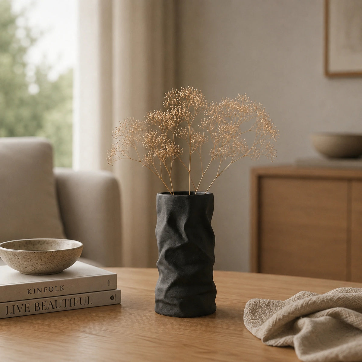 Petit Vase en céramique organique Noir - Oria