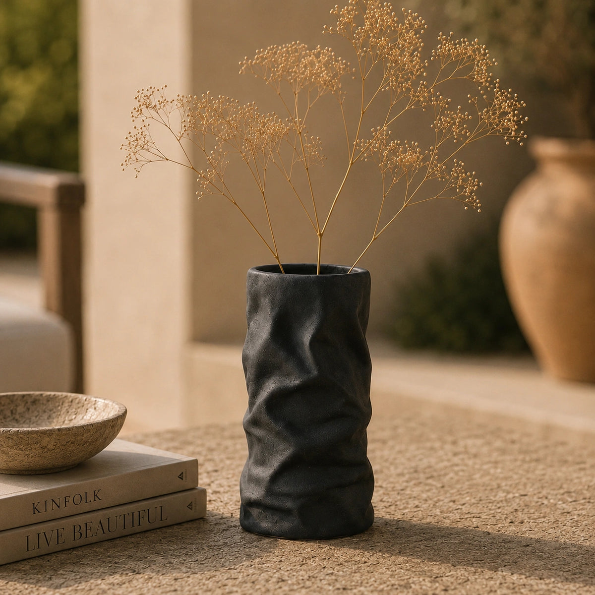 Petit Vase en céramique organique Noir - Oria