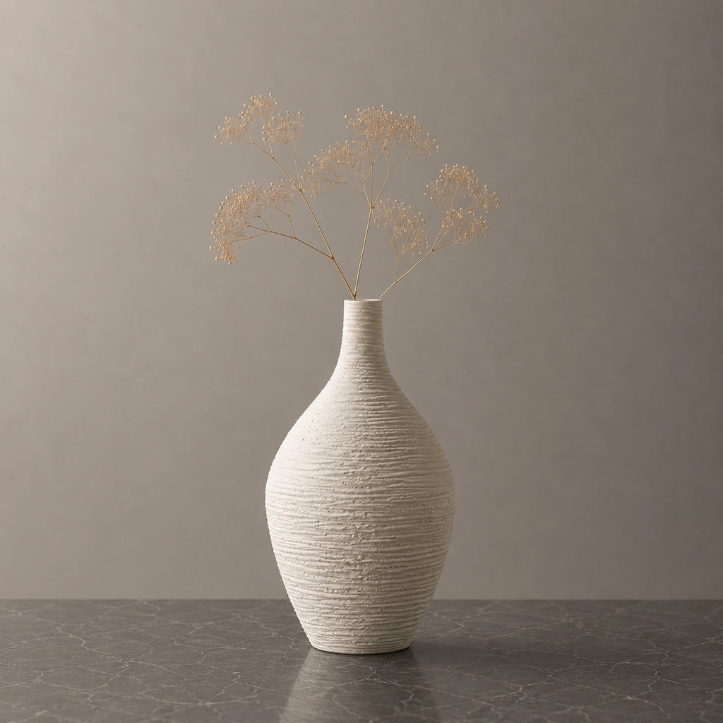 Vase en céramique beige - Moderne, Elio