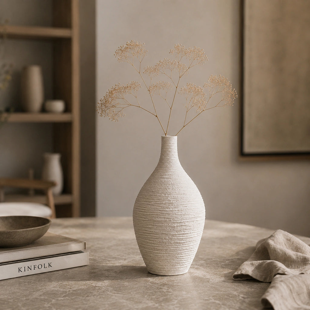 Vase en céramique beige - Moderne, Elio