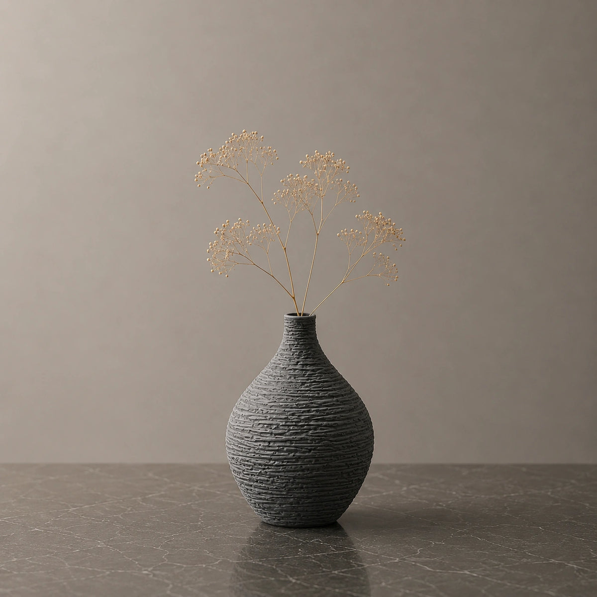 Vase en céramique gris - moderne, Elio