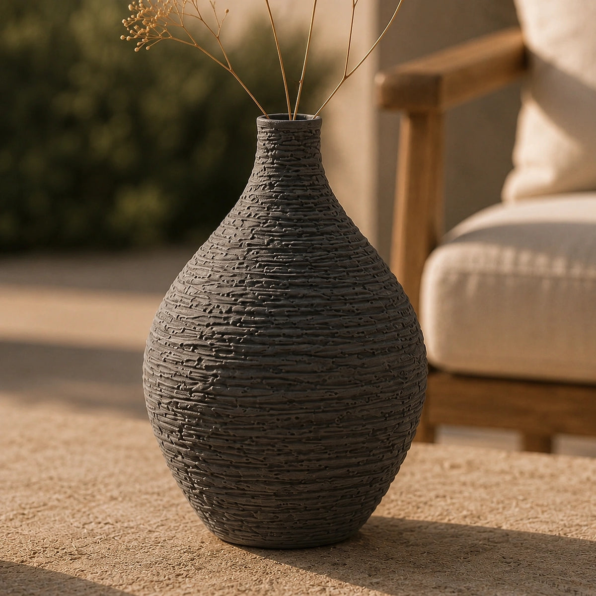 Vase en céramique gris - moderne, Elio