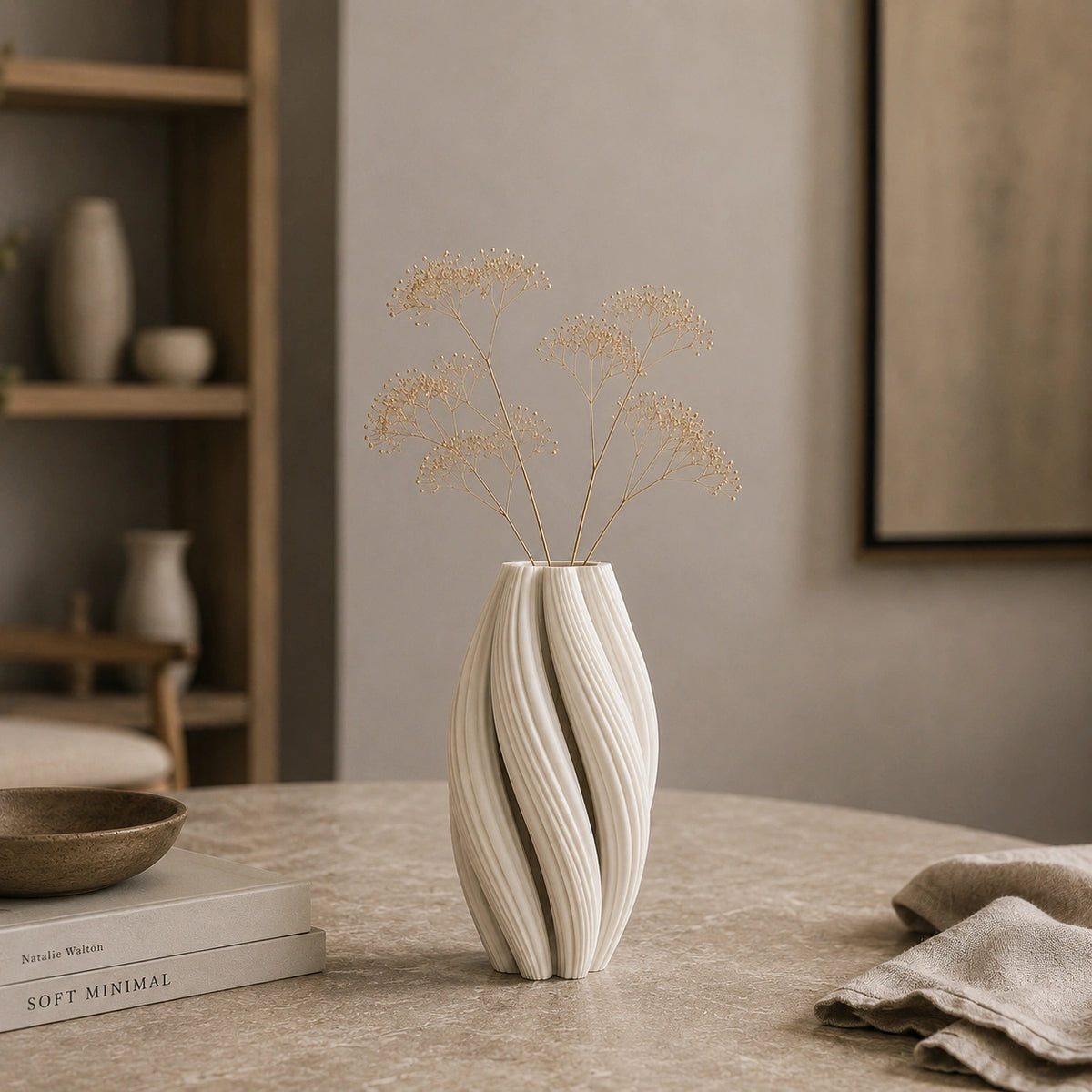 Vase en plastique Blanc - Tourbillons d'élégance, Noma
