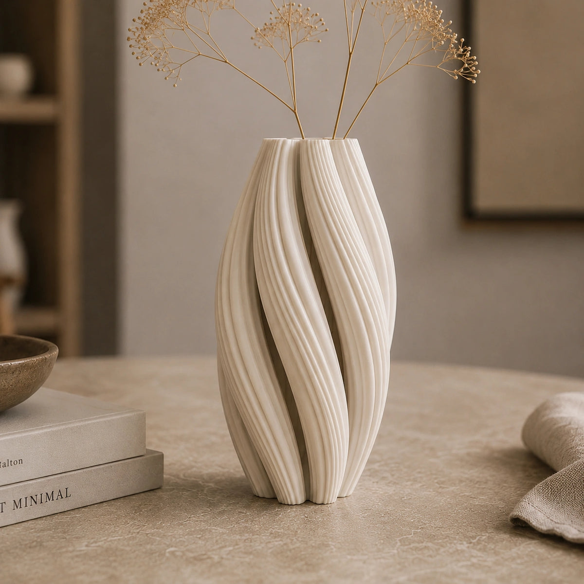 Vase en plastique Blanc - Tourbillons d'élégance, Noma