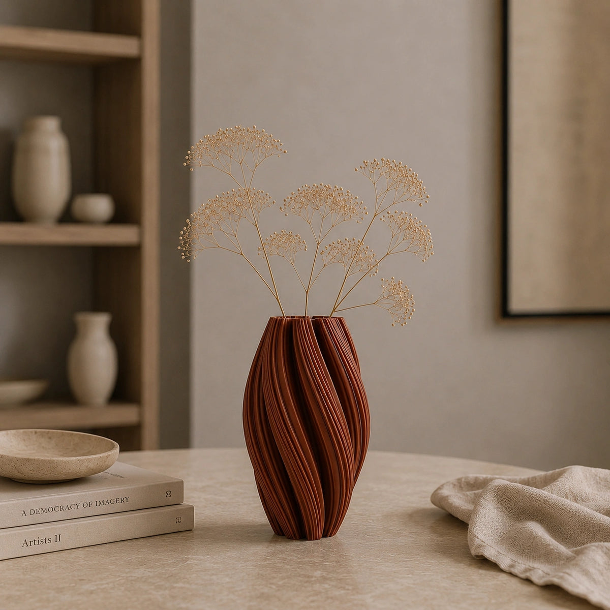 Vase en plastique chocolat - Tourbillons d'élégance, Noma