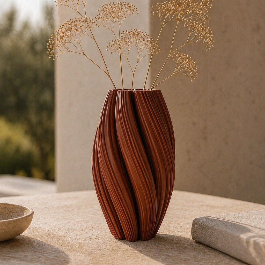 Vase en plastique chocolat - Tourbillons d'élégance, Noma