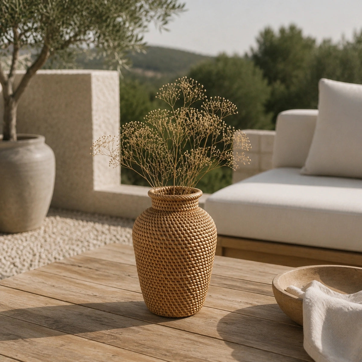 Petit vase en rotin – tressé, Tilio