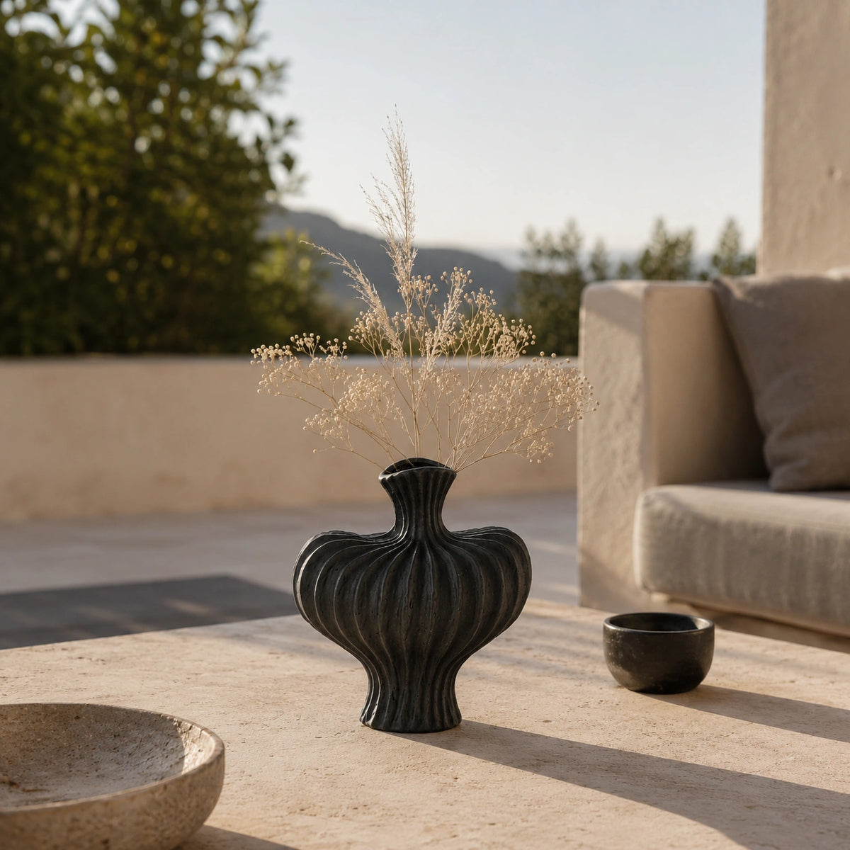 Vase en plastique original - Élégant rond, Maelis