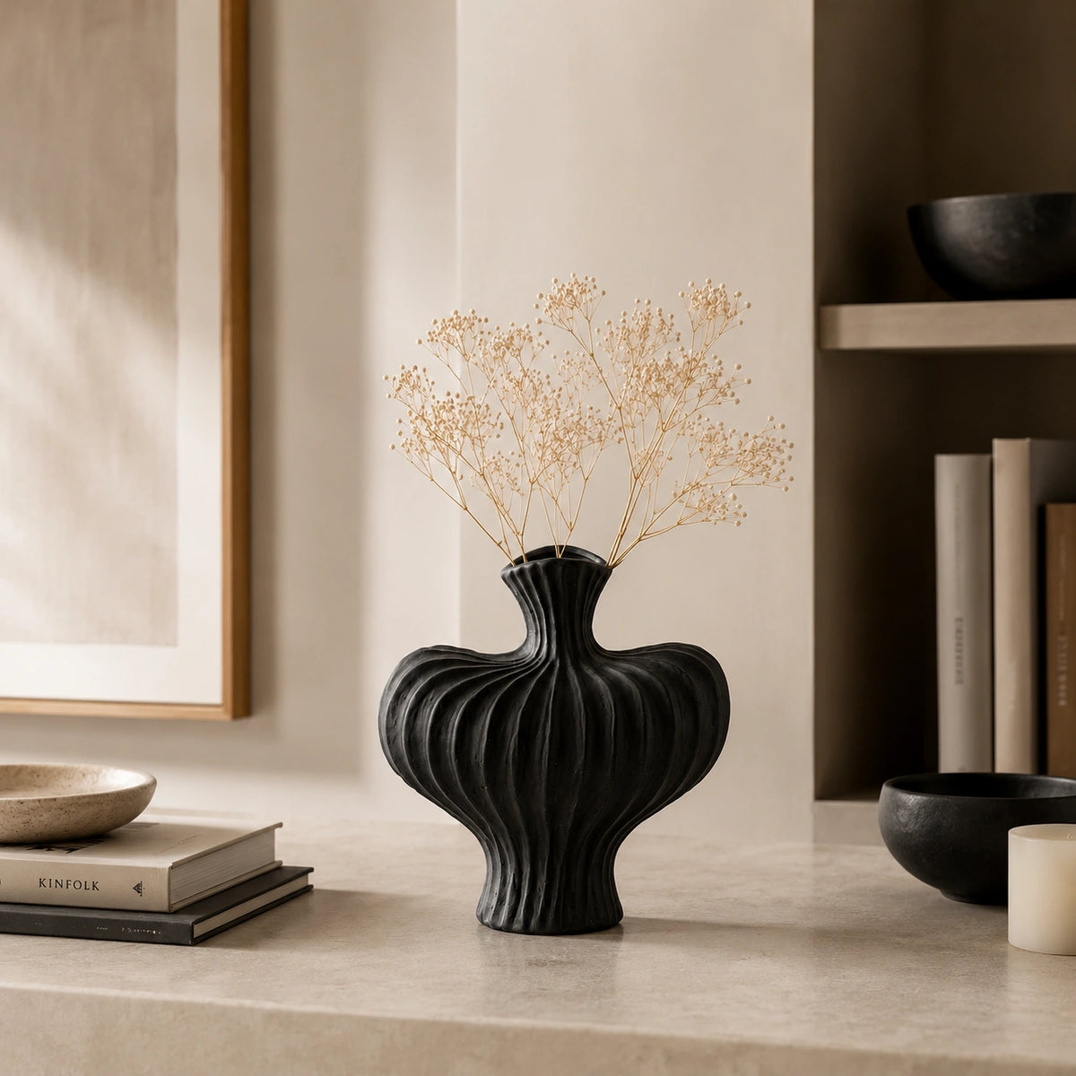 Vase en plastique original - Élégant rond, Maelis