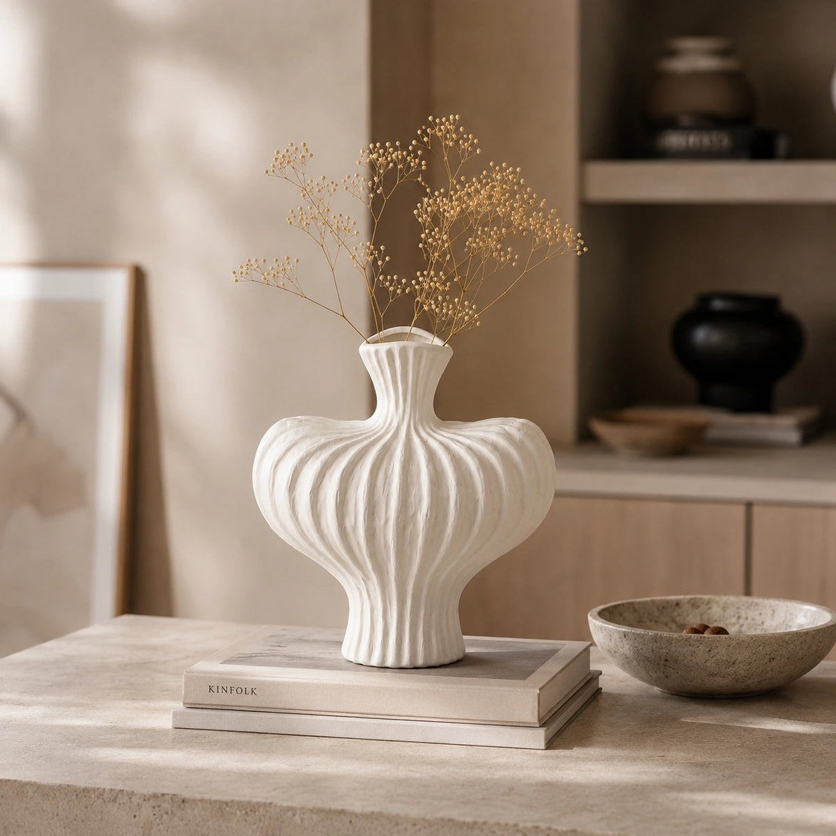 Vase en plastique original - Élégant rond, Maelis