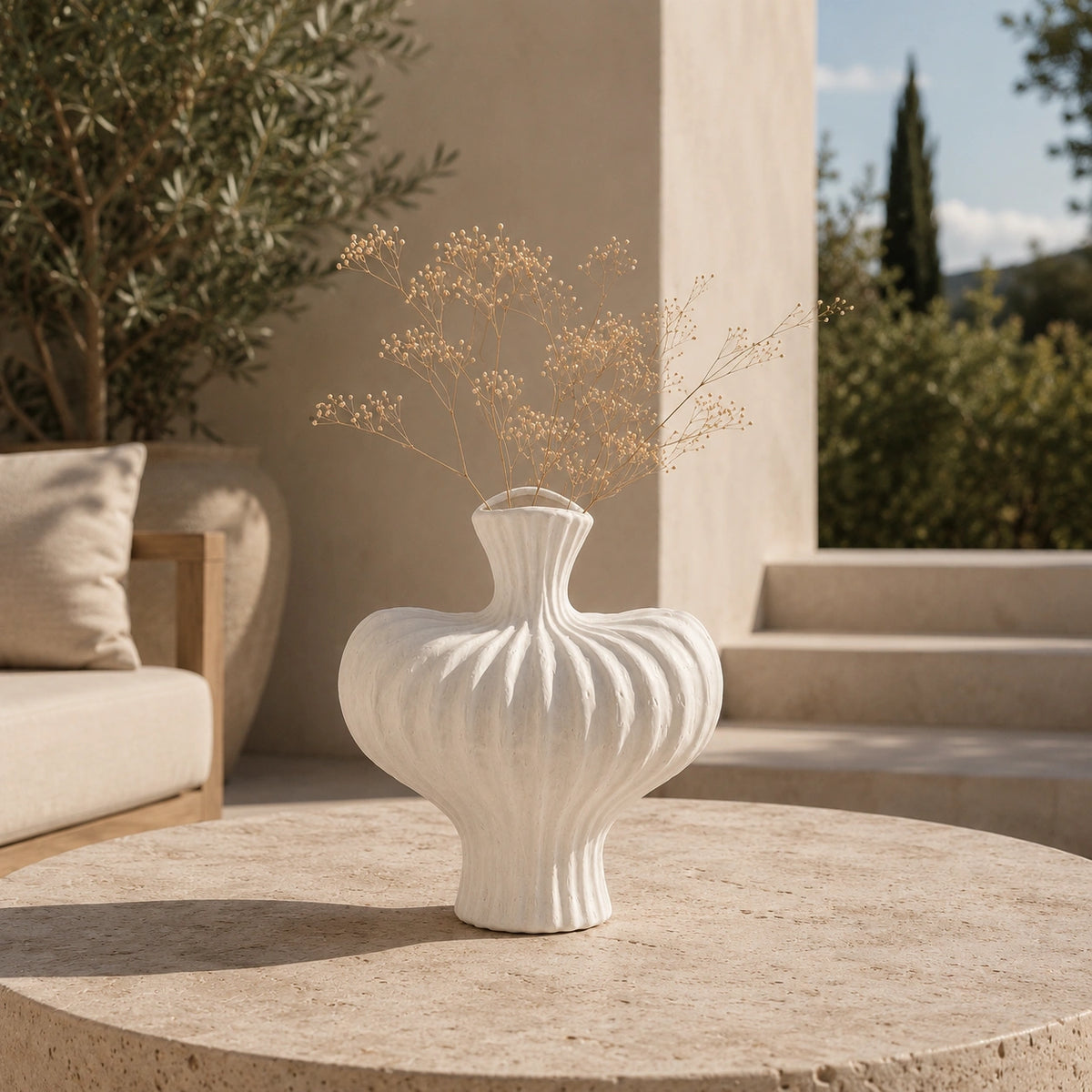 Vase en plastique original - Élégant rond, Maelis