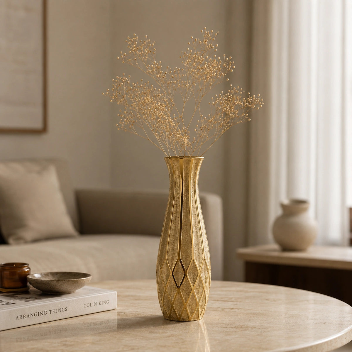 Grand vase en céramique doré - Elyne