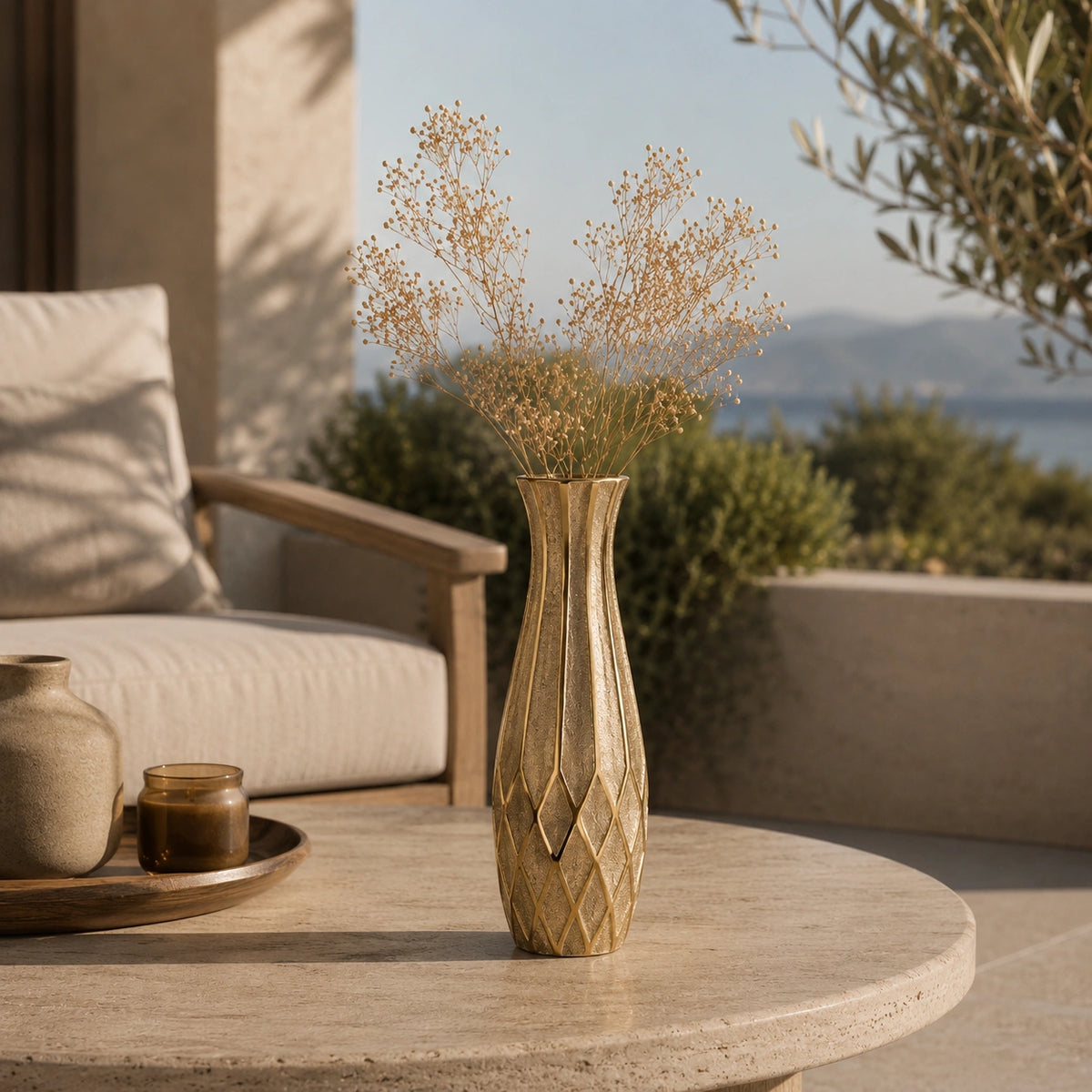 Grand vase en céramique doré - Elyne