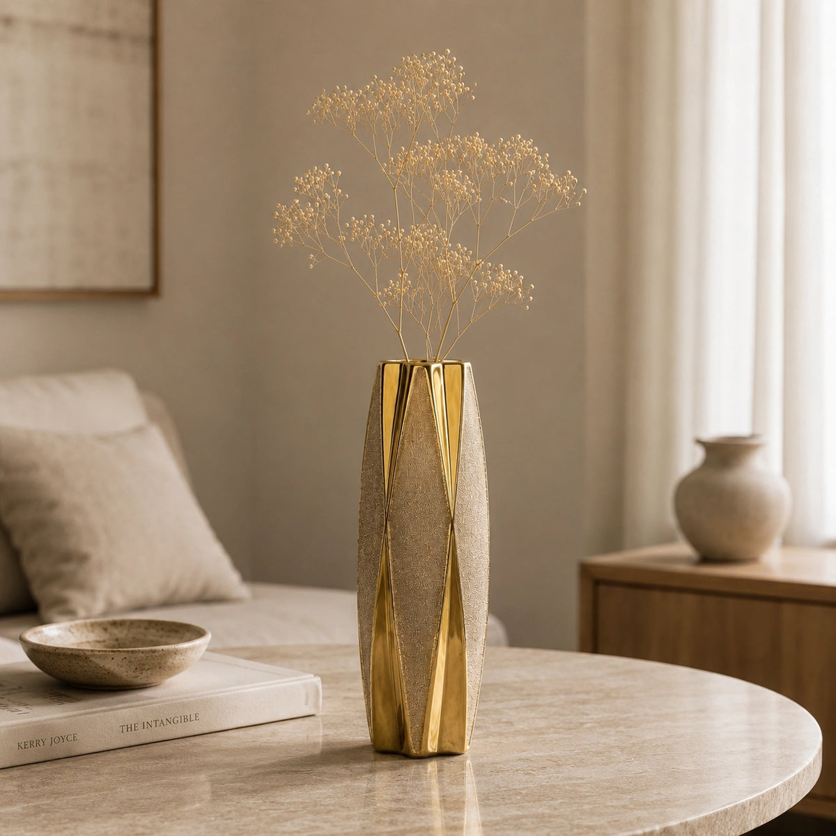 Grand vase en céramique doré - Elyne