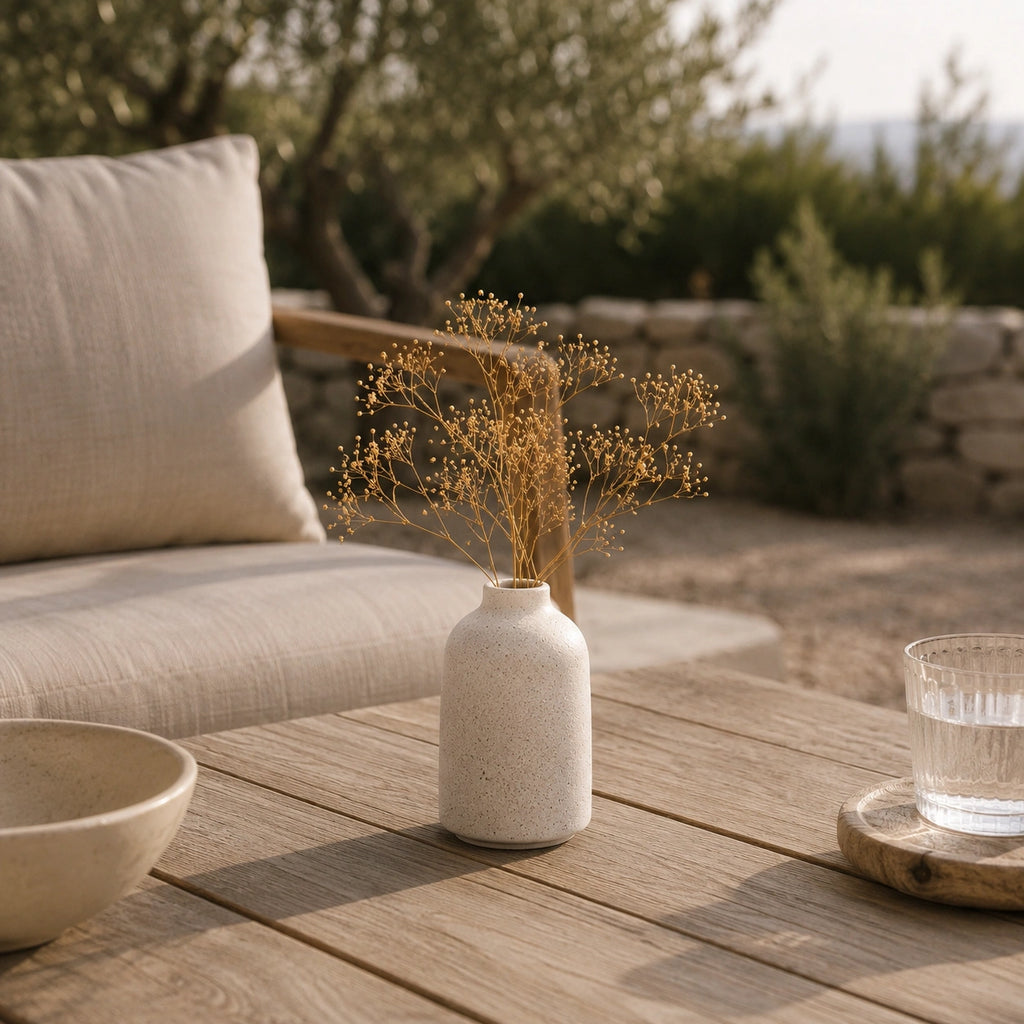 Petit vase en céramique beige - Rond, Alio