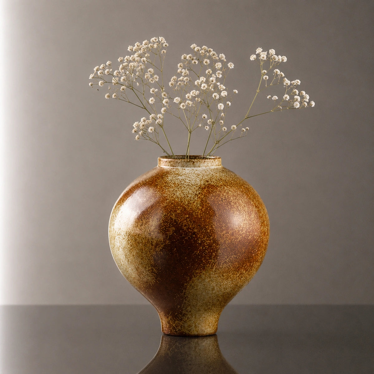 Grand vase en céramique chinois - Marron , Calys