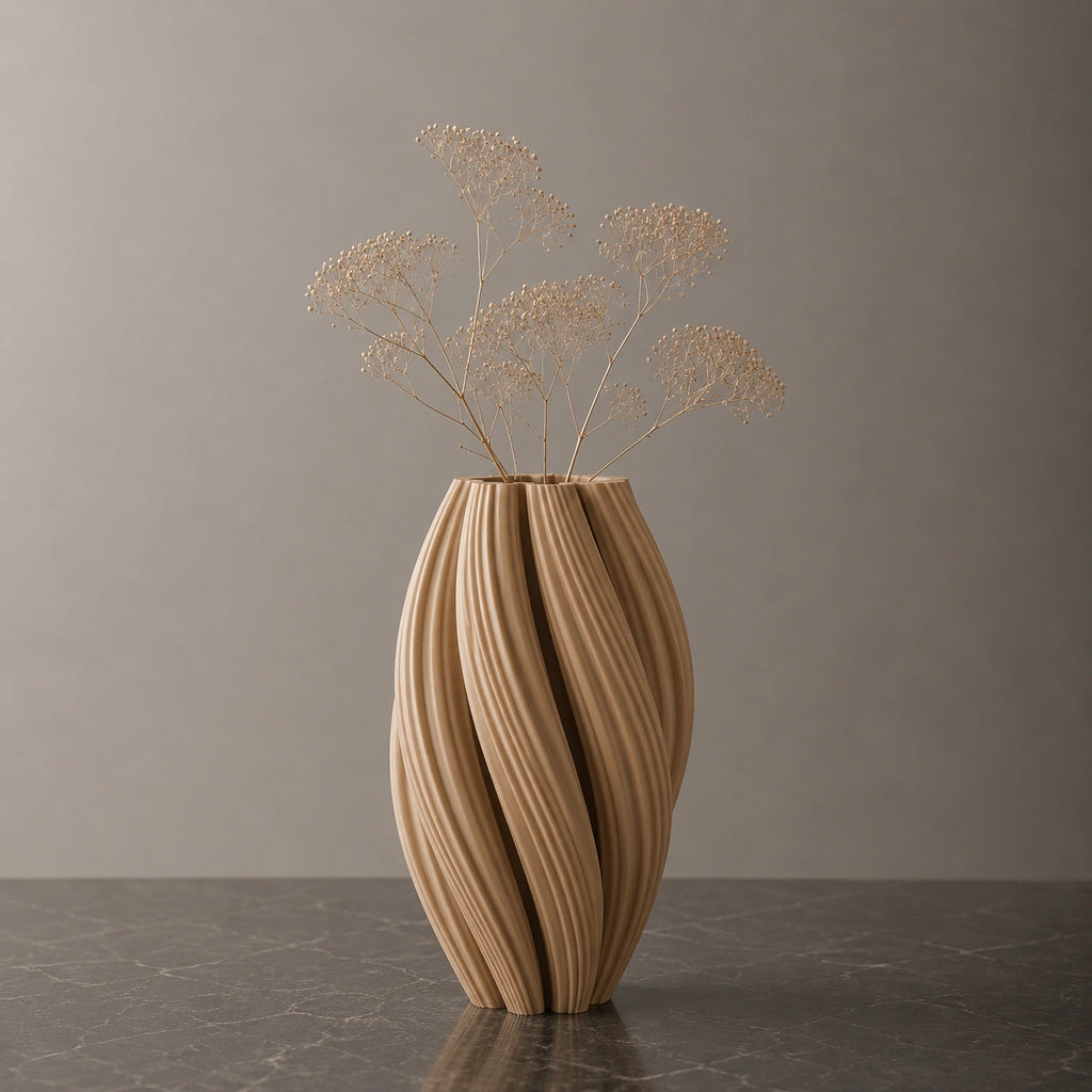Vase en plastique marron - Tourbillons d'élégance, Noma