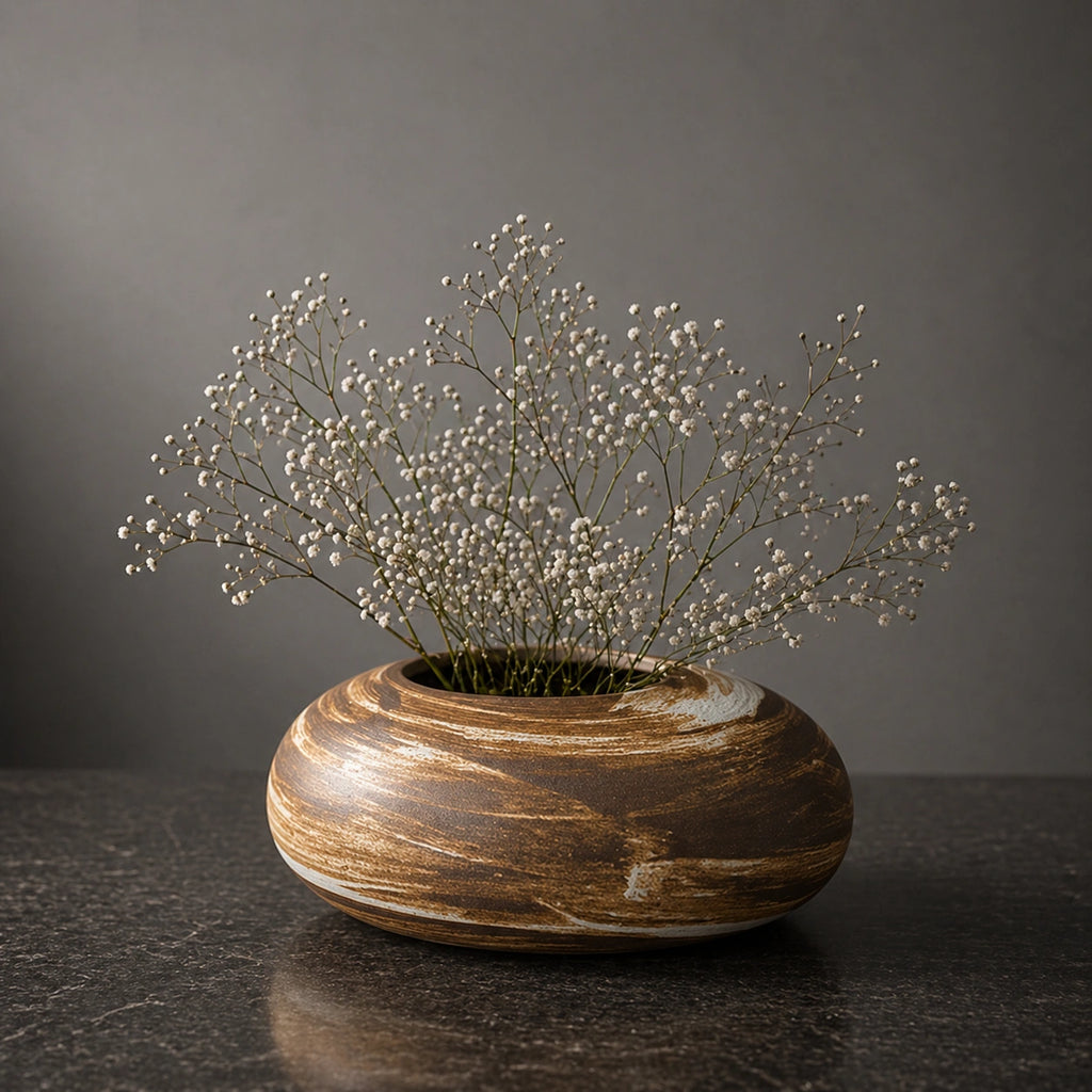 Vase Rond Céramique - style bas, Moderne & Naturel, Zenya