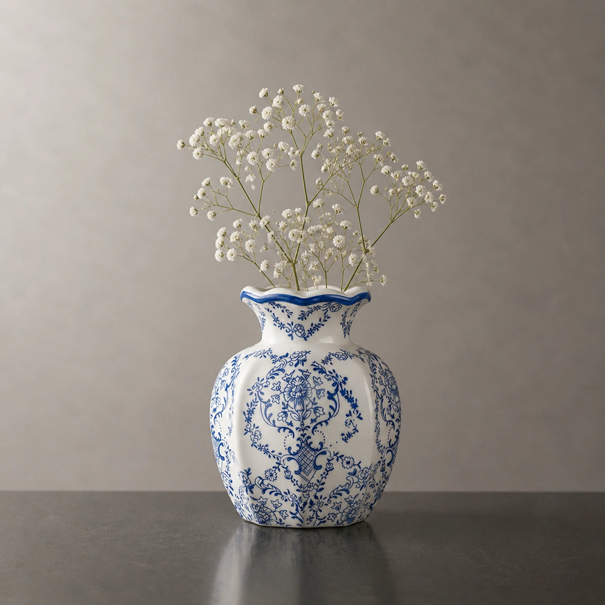 vase en Porcelaine - Style chinois bleu et blanc, Impérial