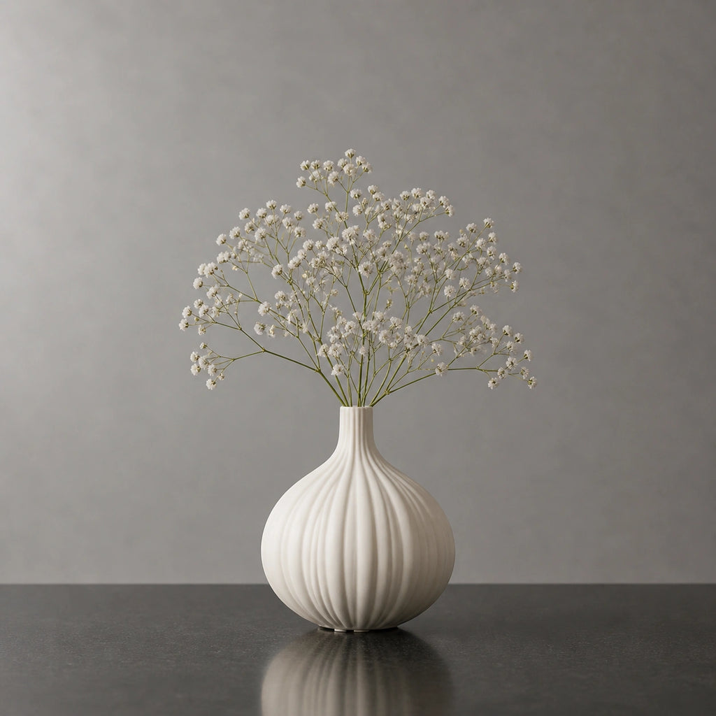 Vase céramique blanc rond - Muggy