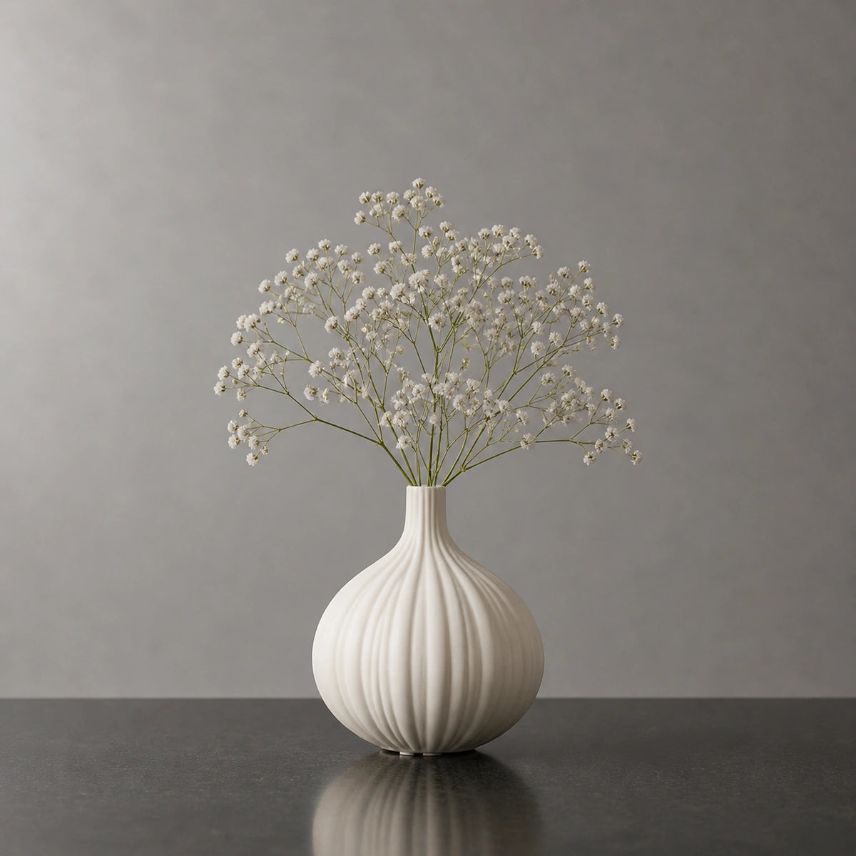 Vase céramique blanc rond - Muggy