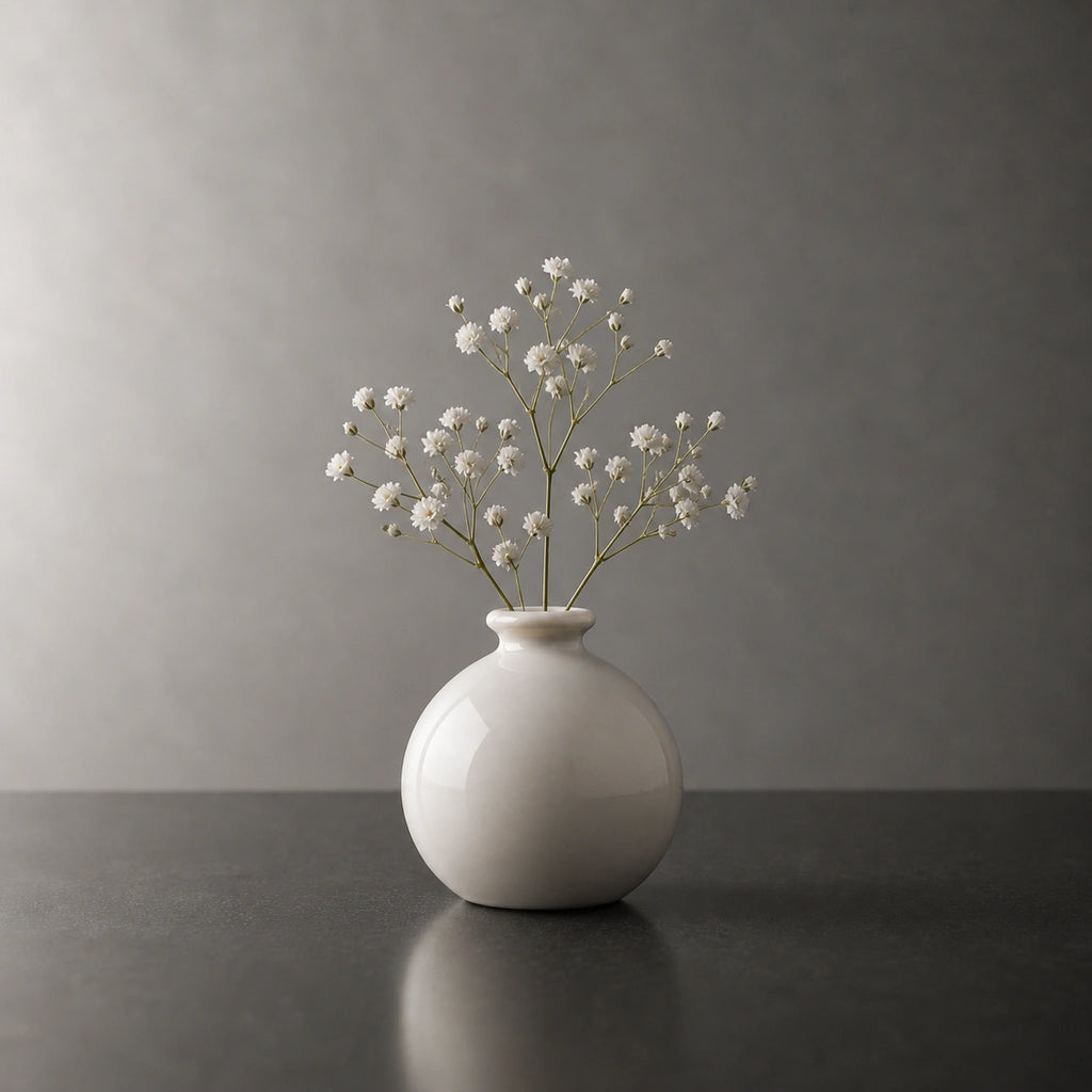 Mini vase en céramique structuré - Blanc, Gaïa