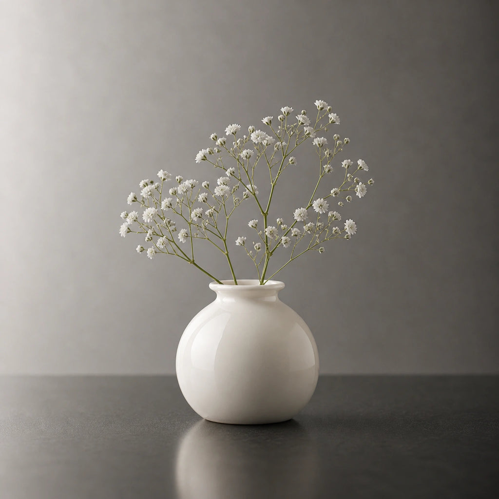 Mini vase en céramique structuré - Blanc, Gaïa